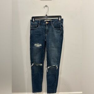 Garage Navy Blue Ripped Jeans
